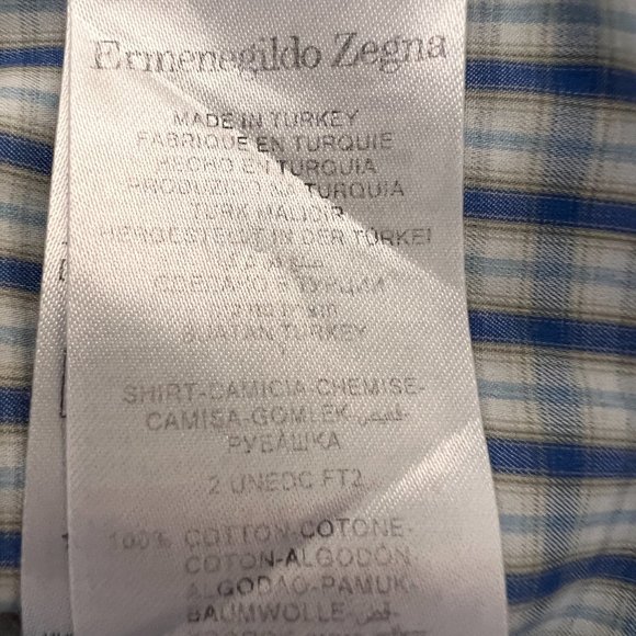 Ermenegildo Zegna Mens Check/Plaid Long Sleeve Shirt - Large - Picture 10 of 10